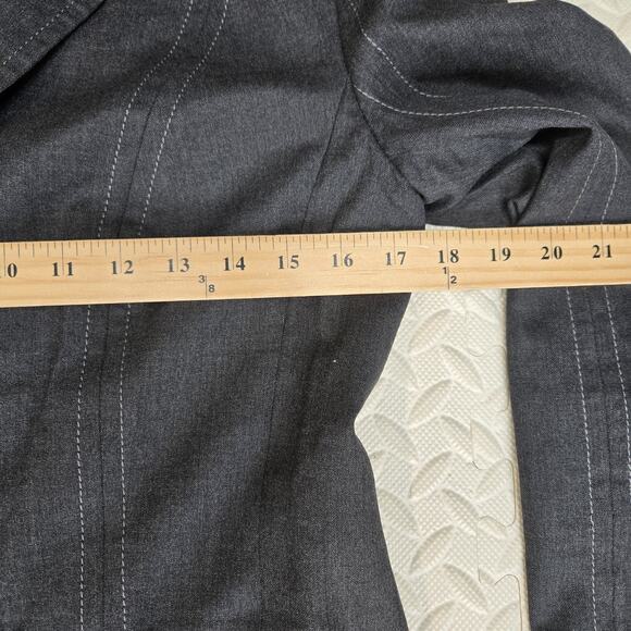 Escada Wool Blazer Size 6 (36) Charcoal Gray Longer Length Designer Quiet Luxury - Picture 9 of 10